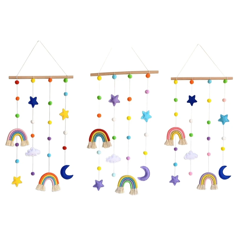 

Rainbow Photo Display Holder with Girls Hair Bow Clips Storage Hanger Wall Hanging Picture Decoration