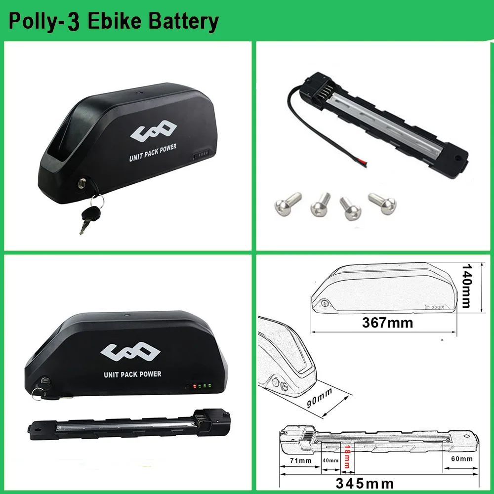Batterie Vélo Électrique 48V 24Ah Ebike Polly DP7 + Chargeur Rapide 5A (Neuf)