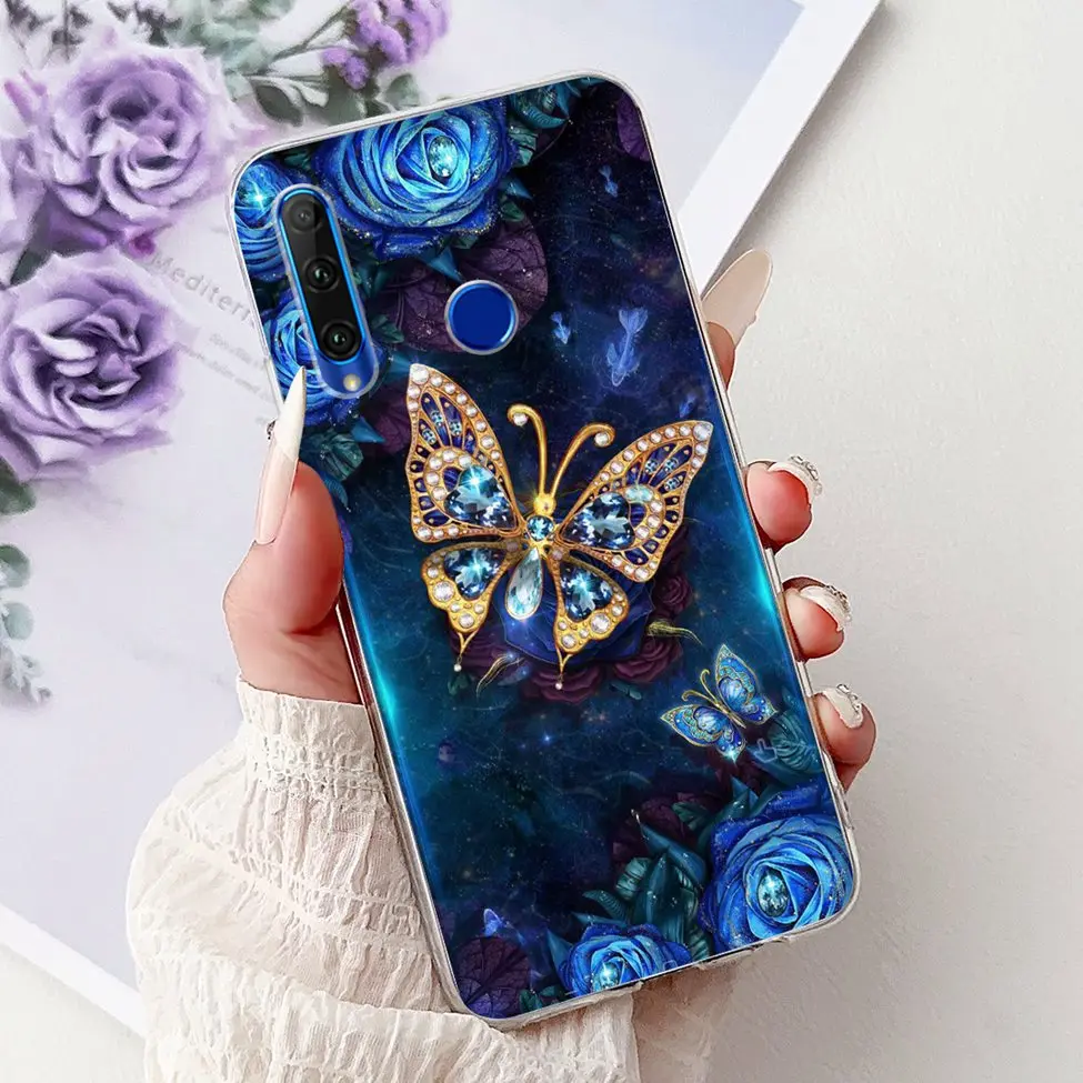 Cute Cartoon Cat Luxury Fashion Flowers Soft TPU Bumper Cover