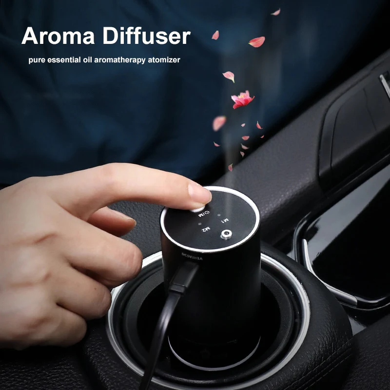 Portable USB Aromatherapy Diffuser for Car & Home 20ml Auto Atomizer Stylish Use Your Own Oil BLACK