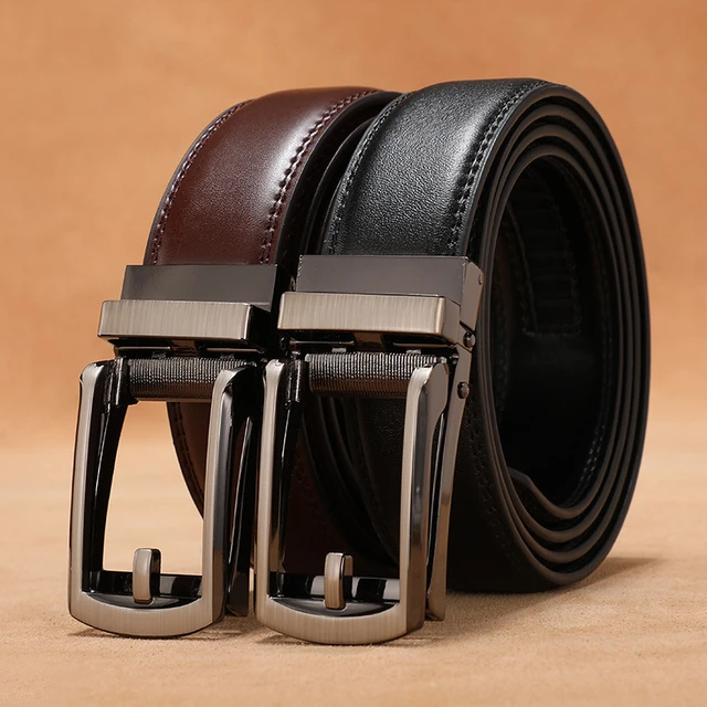 Leather Waistband Automatic Buckles  Men's Leather Belt Automatic - Designer  Black - Aliexpress