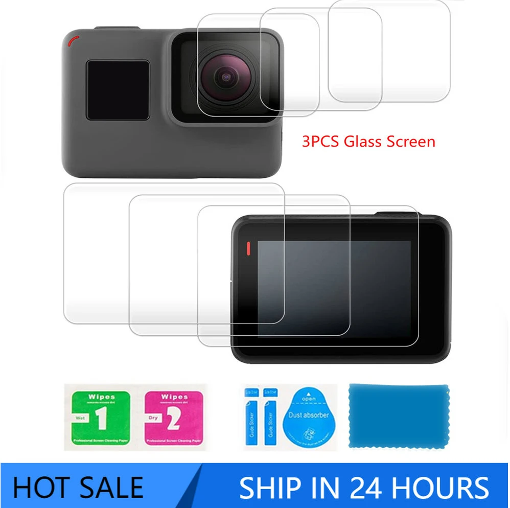 HD Tempered Glass Screen Protector for GoPro Hero 8 Black Lens