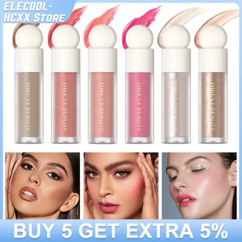 Qibest Liquid Blush Matte Velve Natural Smooth Cheek Blusher Makeup Rouge Pigmented Face Blusher Creamy Lasting Make Up Tool