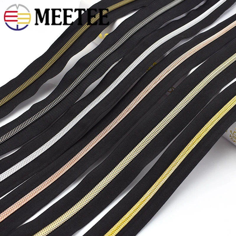 5/10Meters Meetee 3 5 Nylon Zippers Tapes Coil Zip Tailor Zips Repair