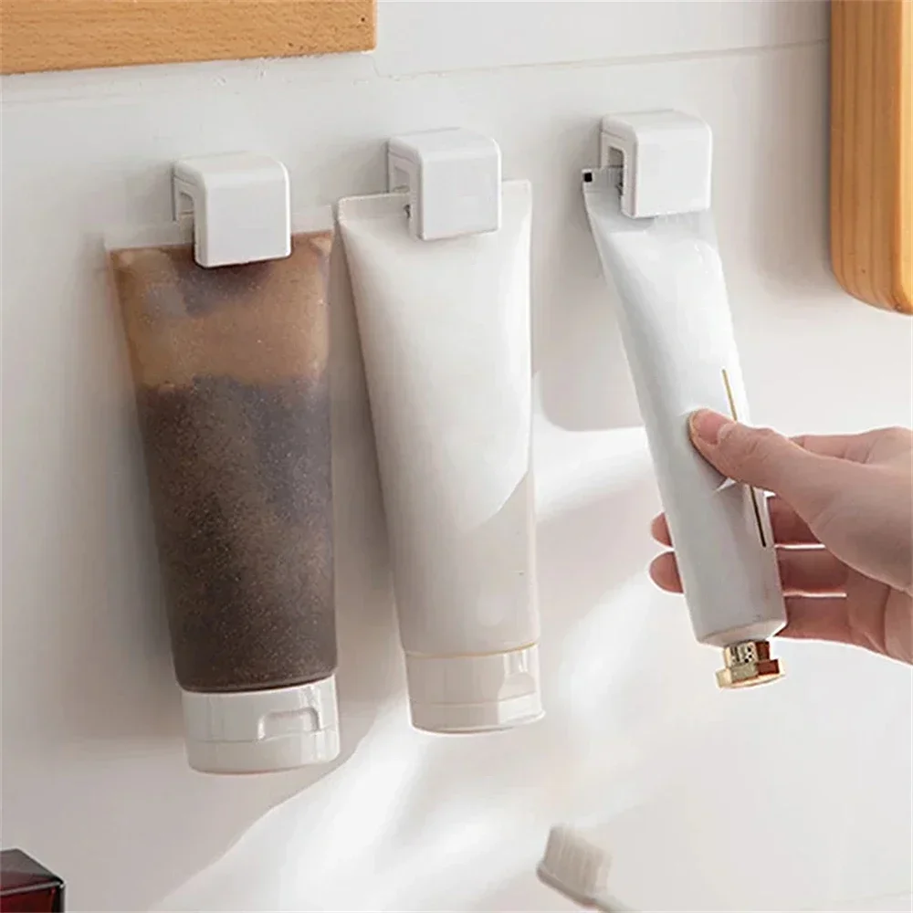 1-100pcs Punch-free Toothbrush Holder Wall-mounted Toothpaste Holder Storage Rack Holders Organizer Bathroom Accessories