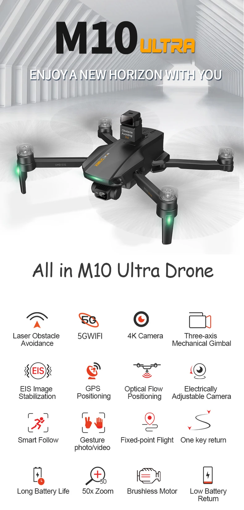 remote control quadcopter with camera XMRC M10 Ultra GPS Drone dron 4K Profesional  Dron FPV 3km long rang professional quadcopter 4K Camera VS l900 pro/KF101/kf102 quadrone 4ch remote control