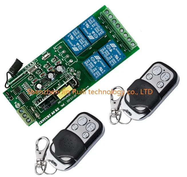 

AC85v~250V 110V 220V 230V 4CH RF Wireless Remote Control Relay Switch Security System Garage Doors, Rolling Gate Electric Doors