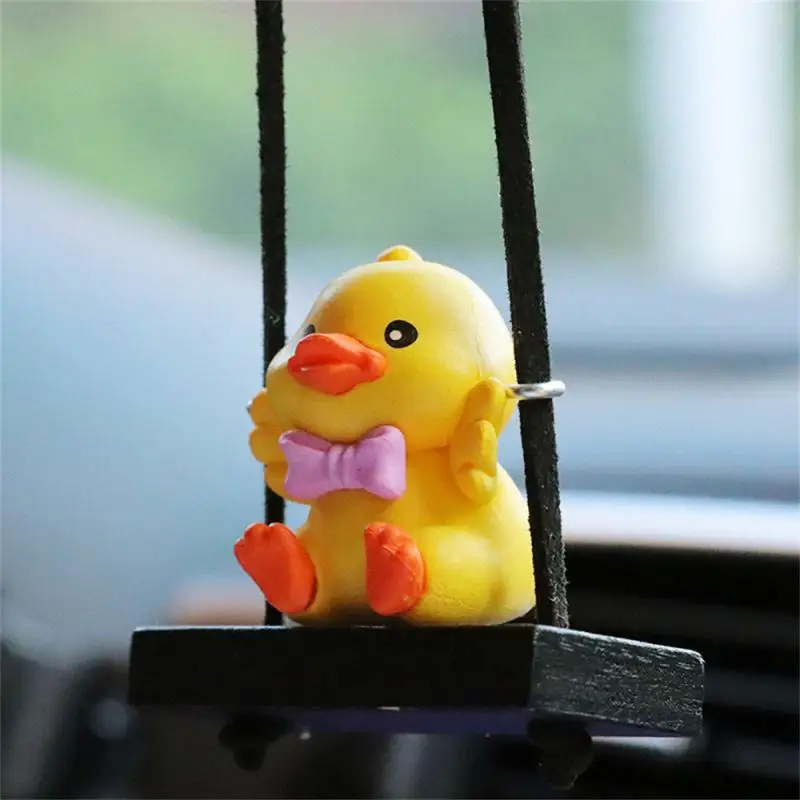 Auto Rückspiegel Anhänger,Asudaro Niedlicher Kreativer Schaukel Enten Anhänger Wohnaccessoire Zum Aufhängen Lustig Schaukel Ente Anhänger Auto Anhänger Dekoration Zubehör Oder Haus Dekoration Schwarz