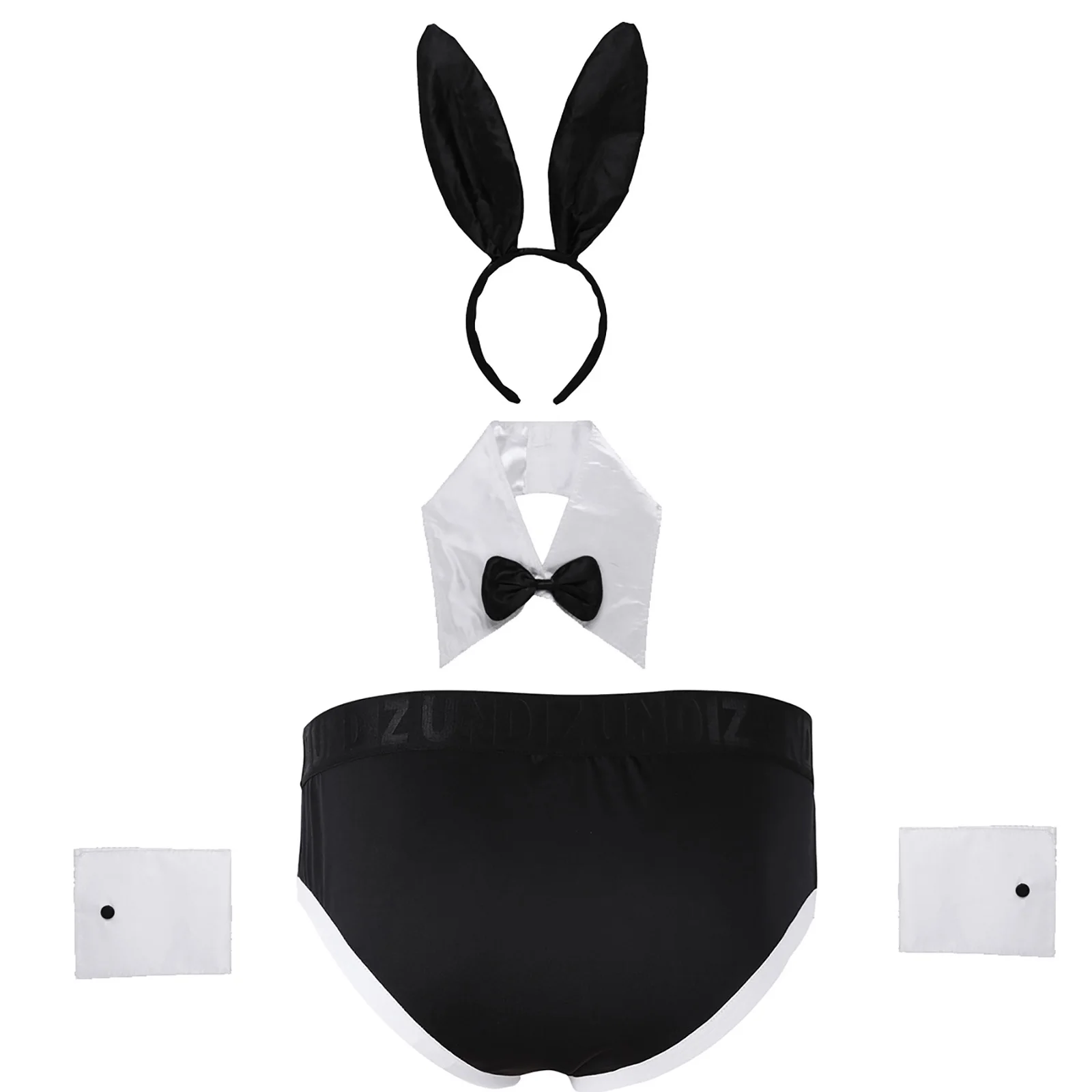Men's Sexy Bartender Costume Waiter Outfit Erotic Role Play Clubwear Lingerie Set