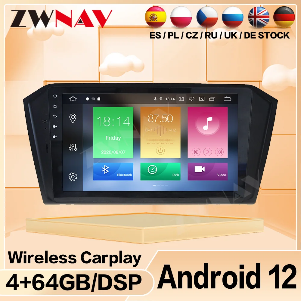 

Android 12 Carplay приемник для Volkswagen Passat 2016 радио Bluetooth автоэкран стерео автомобильный мультимедийный центральный Головной блок