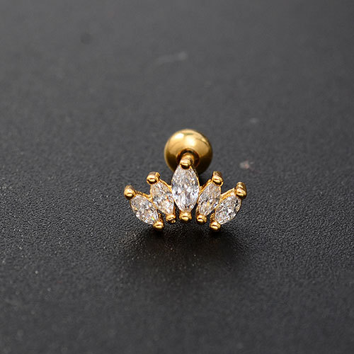 PCS Cute Small Star Ear Stud Cuff Earring Gold Color Cartilage Stainless Steel Helix Piercing Tragus Bar Ball Ear Jewelry