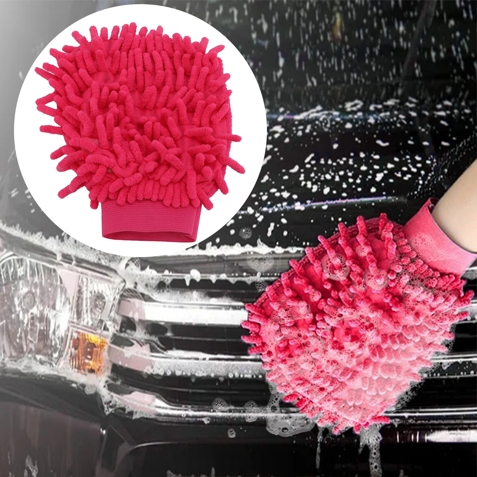 

Plush Car Washer Sponge Cleaning Car Care Detailing Brushes Washing Towel Auto Gloves Styling Accessories