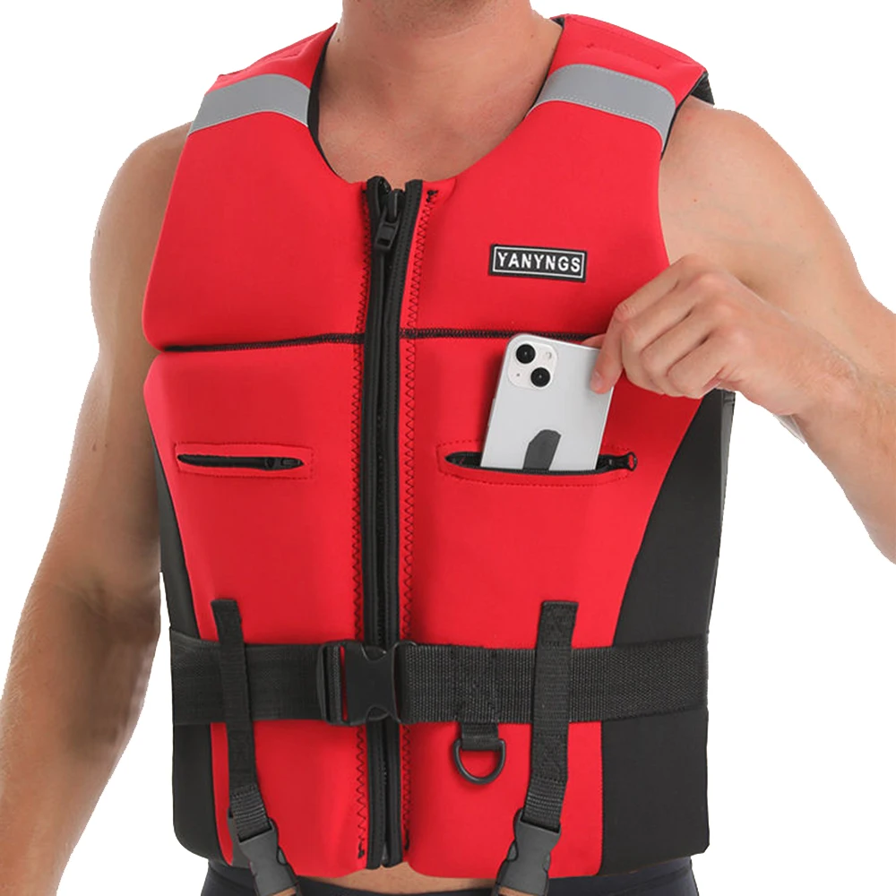 New Neoprene Adult Lifejacket Portable Men's Women's Water Sports Buoyancy  Pocket Vest Swimming Surfing Kayak Fishing Lifejacket - AliExpress
