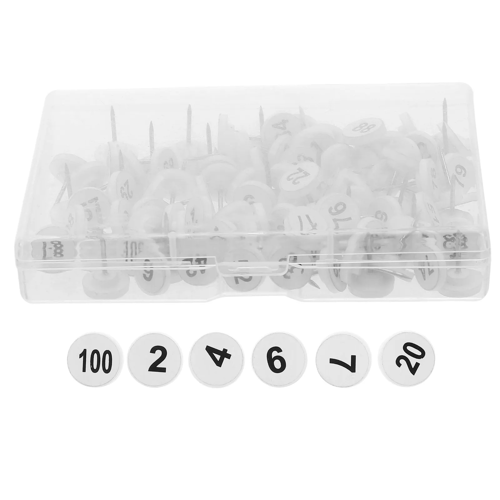 100개 번호가 매겨진 직선 핀 1-100 플랫 헝겊핀 벽 디스플레이용 원형 푸시핀 지도 표시 사무실 교육 영감용