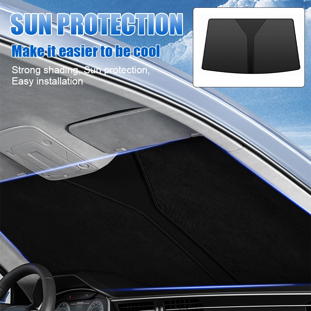 70*140cm Car Windshield Shade Universal Front Windscreen Sun Shade Sun Protection Double-Layer Window Cover Collapsible for Auto bumper stickers