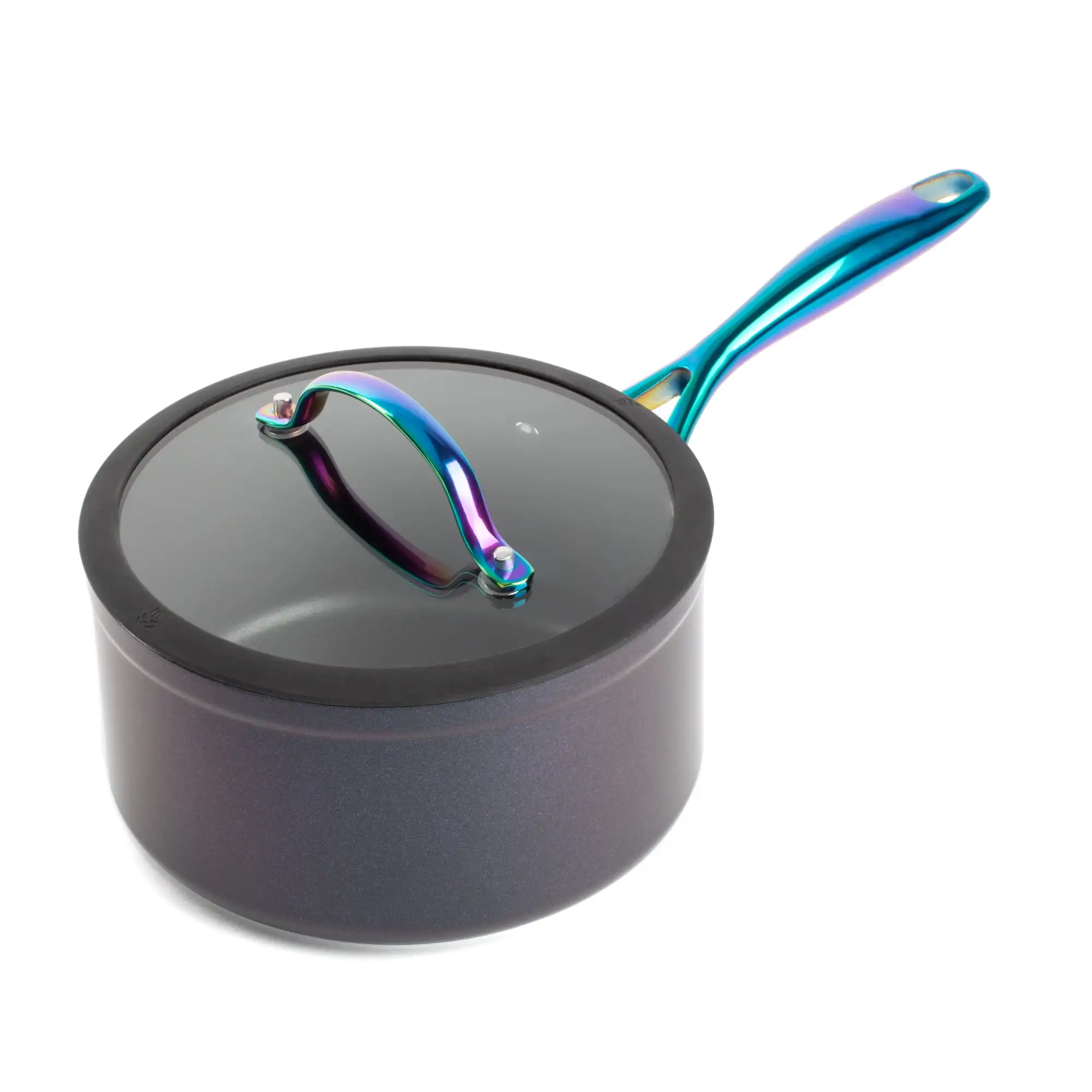 

Thyme & Table Non-Stick 2.5 QT Signature Sauce Pan with Glass Lid, Rainbow