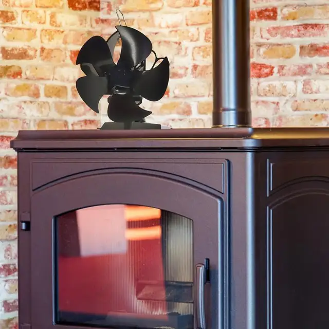 Téli 5 Penge Kandalló Ventilátor Csendes Biztonságos Hőhatású Kályha W0 - Image 5