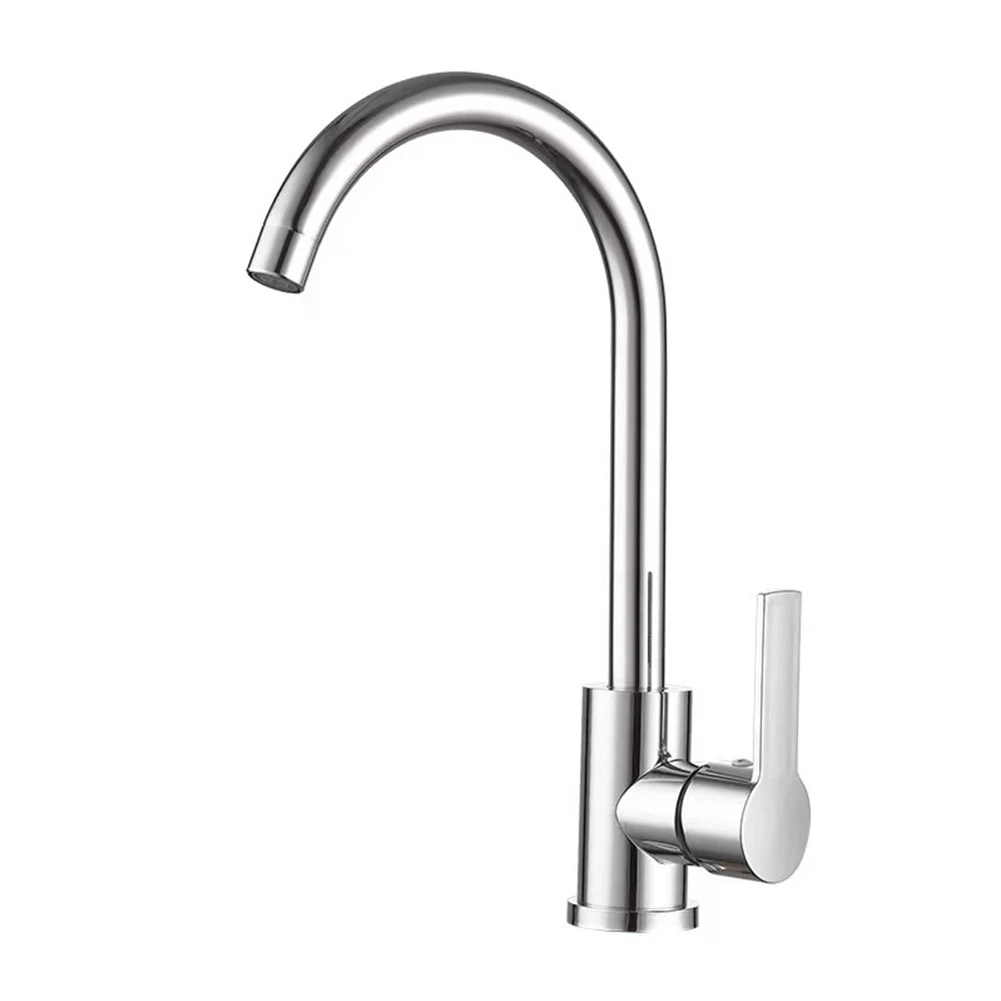 Torneira de Água de Plástico Espessado Frio e Quente Rotação Livre Única Alavanca Montagem no Deck Banheiro Pia da Cozinha