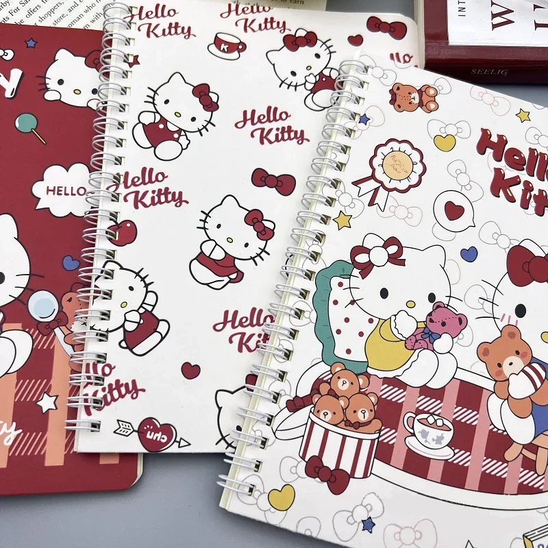 4pcs Sanrio Hello Kitty A5 Coil Notebook Kuromi Pachacco Student Notepad Planners School Supplies Wholesale Stationery Gift 5