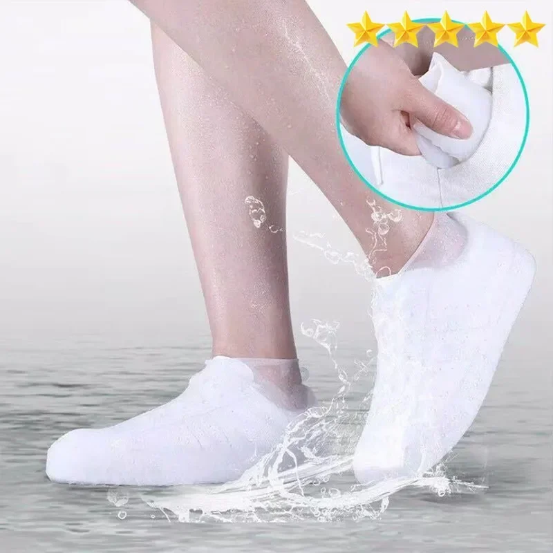 Unisex Waterproof Non-Slip Silicone Rain Boot Covers - Reusable & Wear Resistant