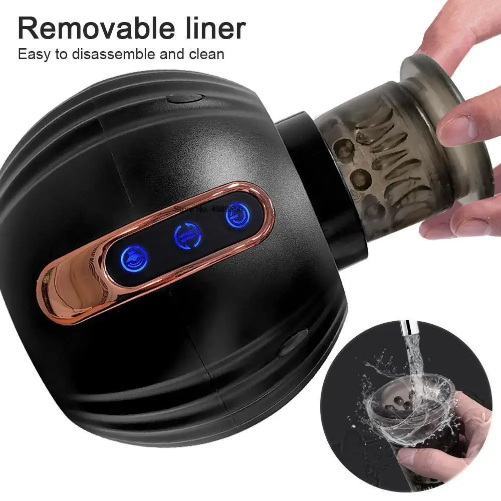Rotation Automatic Telescopic Male Masturbator Real l Blowjob Masturbation Cup Sex Toy Pussy Pocket Bowjob_voghion.com