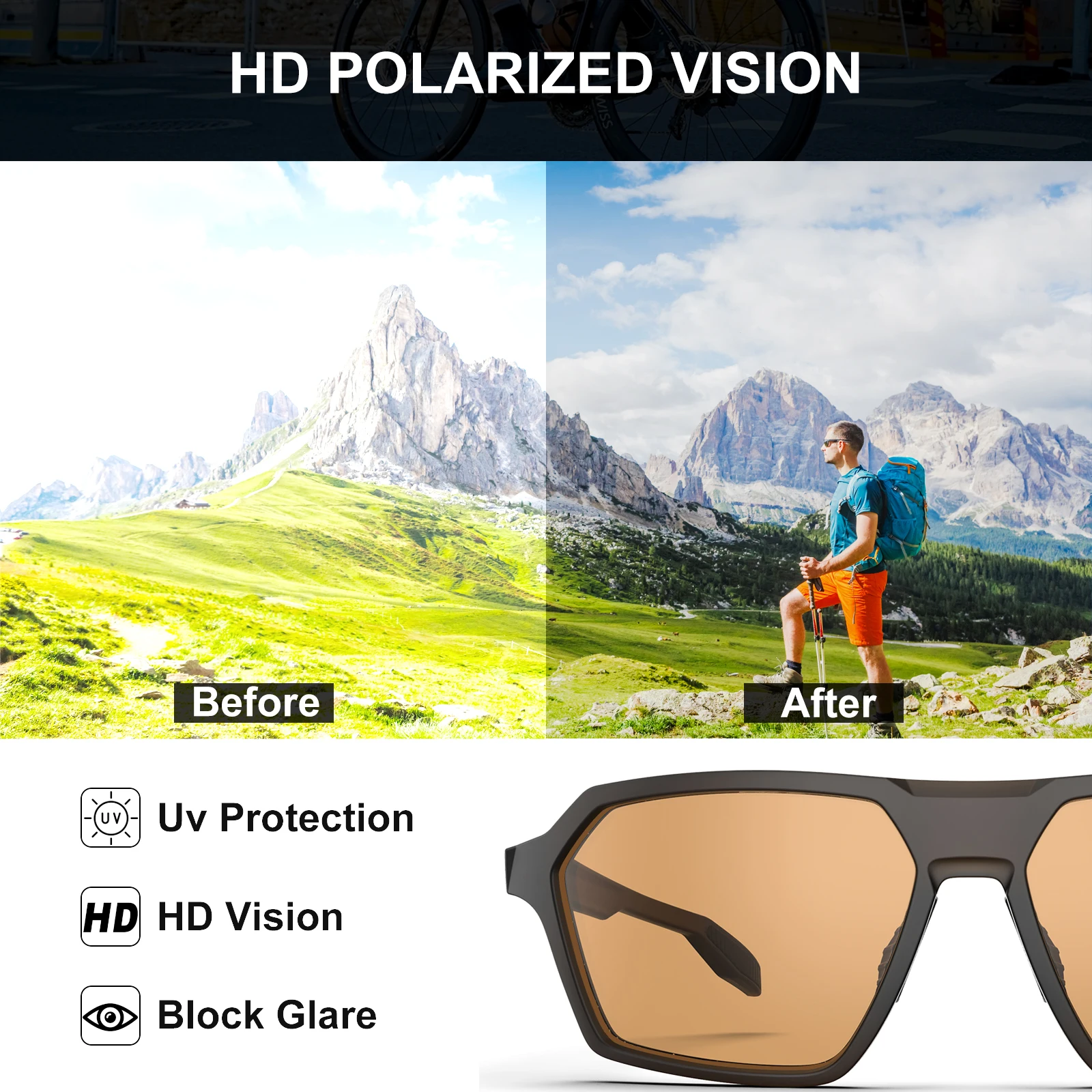 Polarized Fishing Sunglasses Men's Driving Shades Male Sun Glasses Hiking Fishing Classic Sun Glasses UV400 Eyewear polarized sunglasses fishing sunglasses
