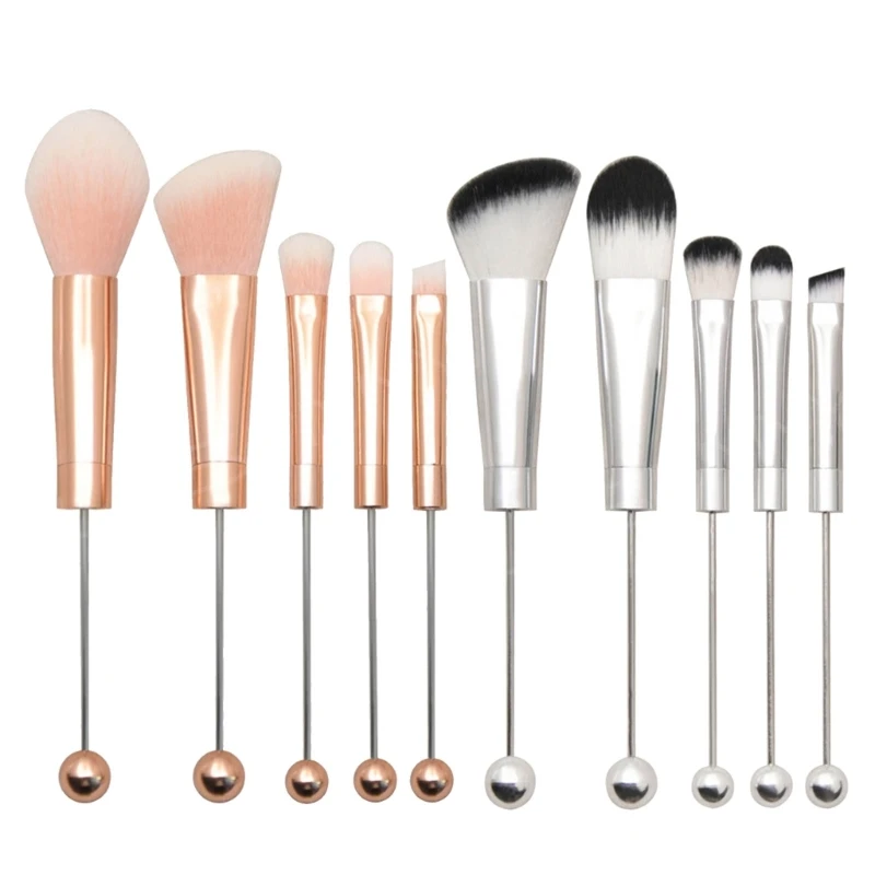 

10 Pcs Eye Powder Brush Girl's DIY Beaded Face Makeup Brushes Beauty Tool