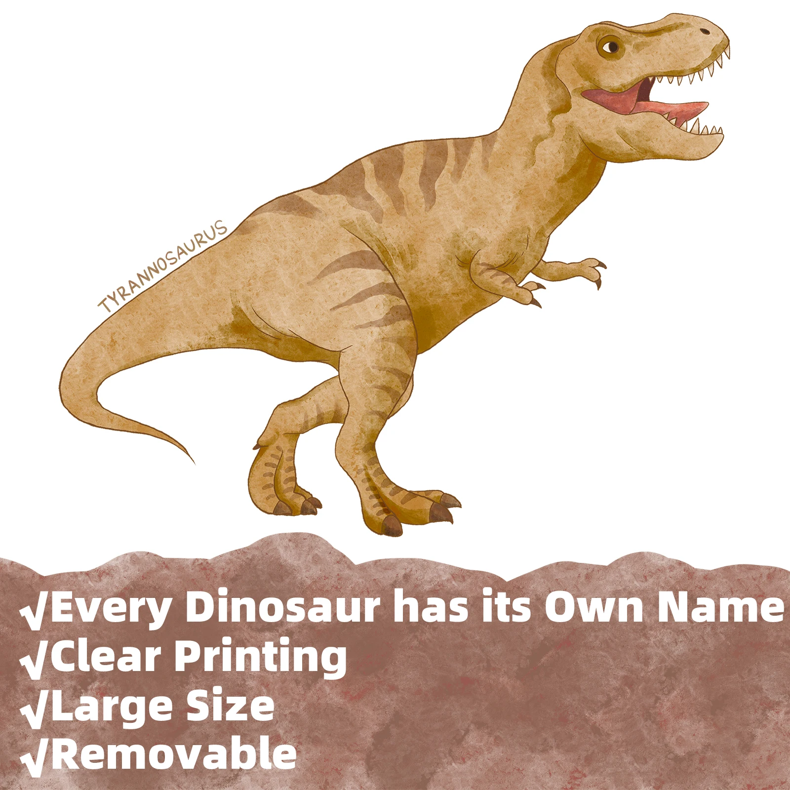 Dinosaur Wall Decals Dino Alphabet Wall Stickers Decor for Boy Girl Kids Nursery Baby Bedroom Living Room Classroom