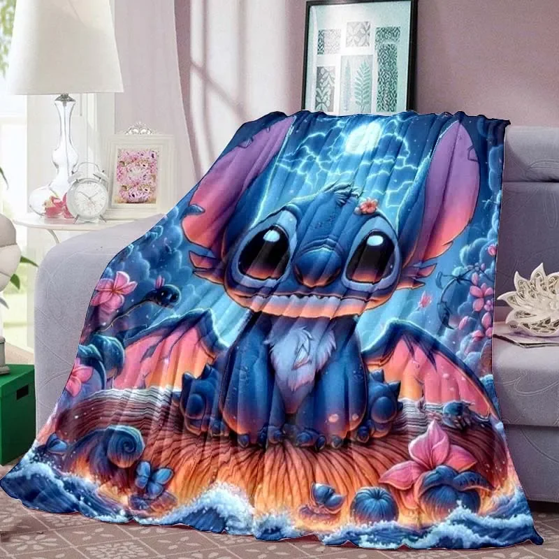 Cartoon Cute Stich Blanket, 3D Printing Lilo & Strong Soft and Comfortable Children's Nap Sleeping Blanket, Bedding 6