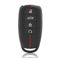 Silicone Car Keychain Accessory Holder and Key Cover Case (Red)