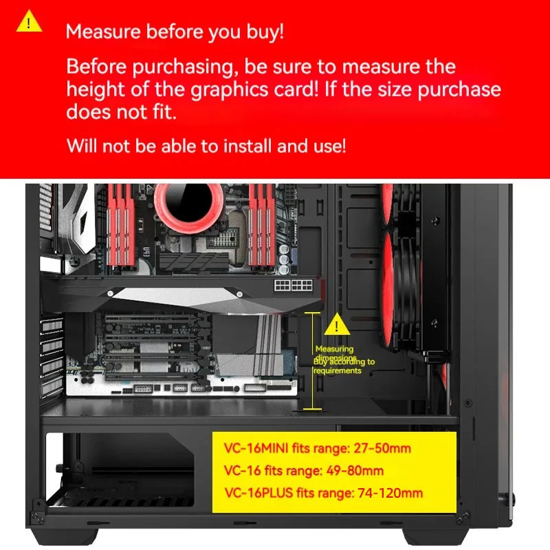 Premium Graphics Card Holder - Vertical Telescopic Rotating Stand with Magnetic Aluminum Alloy Support