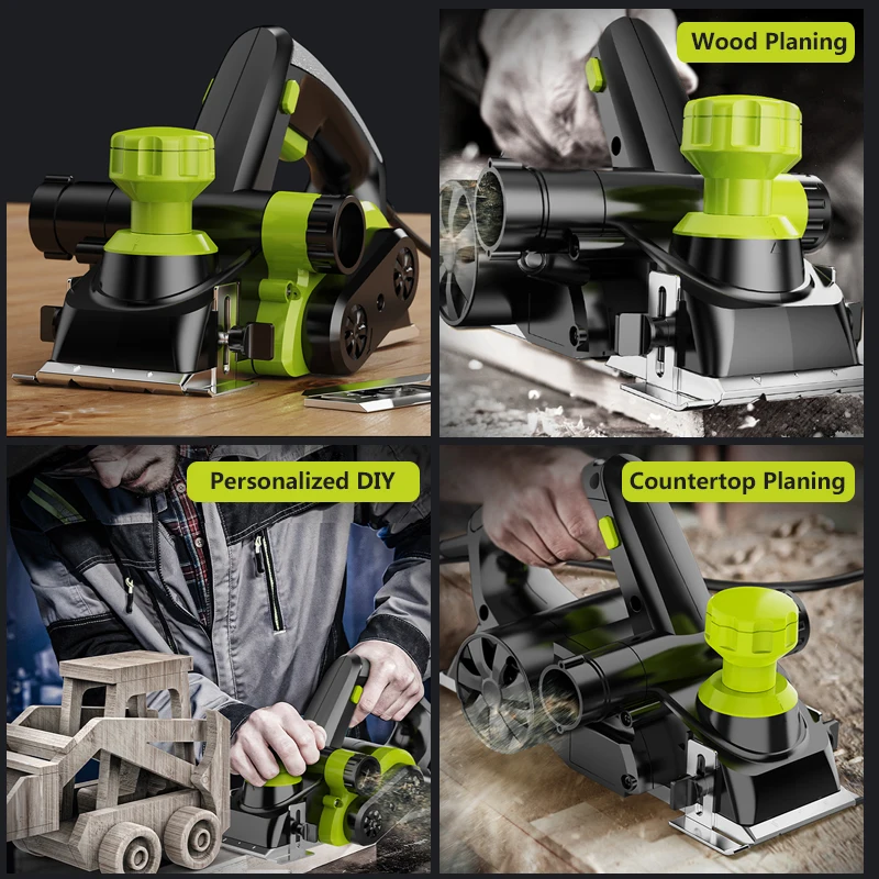 220V 1500W-2000W Electric Hand Planer 13000RPM Wood Cutting Power Tools 0-2mm Adjustable Cut Depth Planer Woodworking Kit