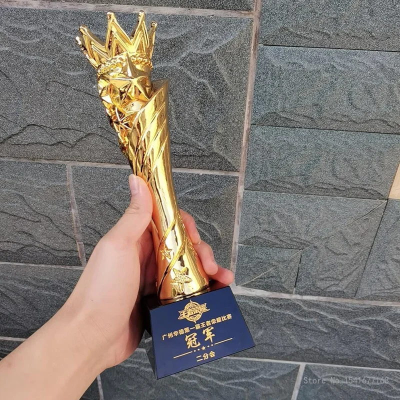 Customized Crown Trophy, Golden Cups Trophy, Award Champions, Sports Winner, Educational Props, Reward Competition Prizes Toy