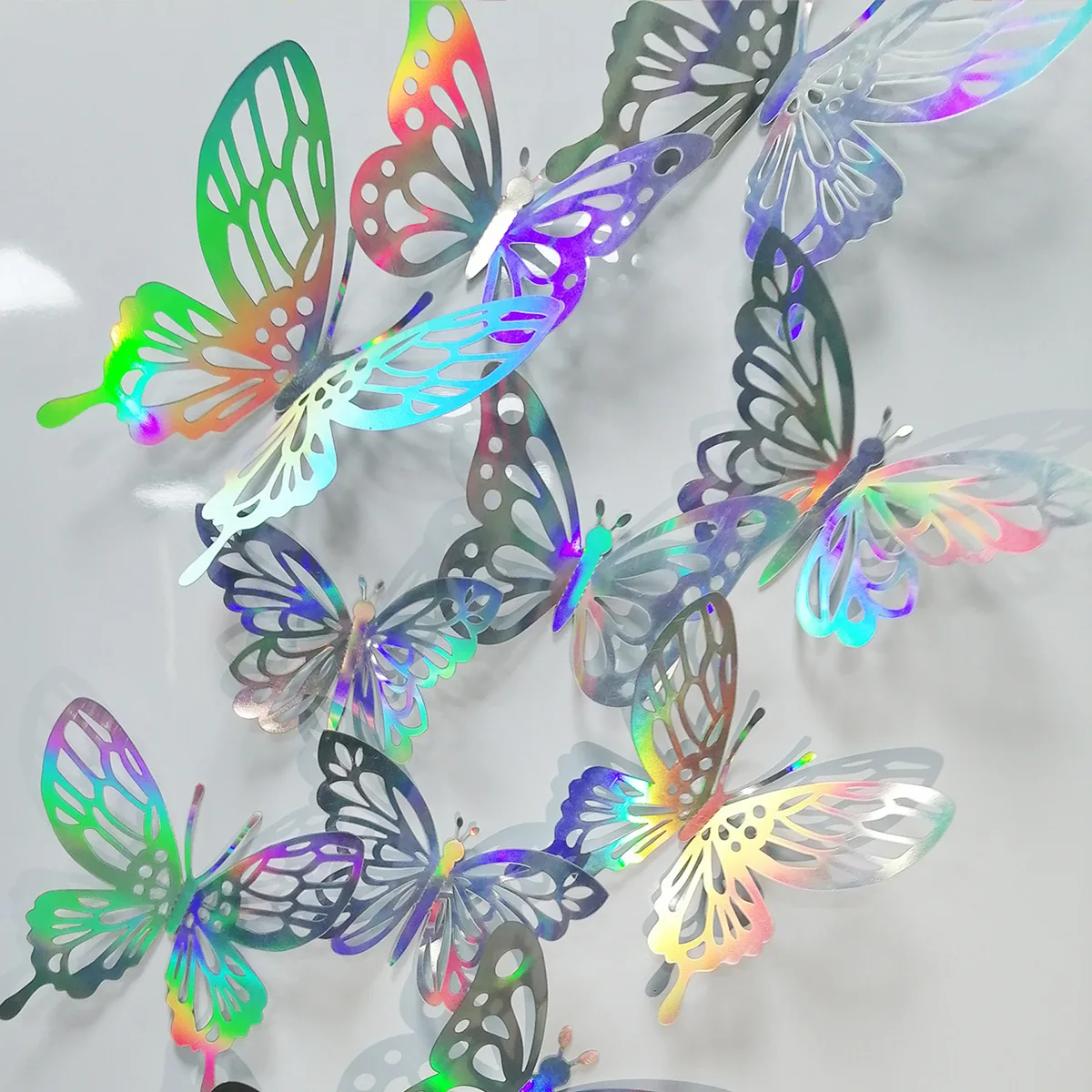 12pcs Suncatcher Sticker 3D Effect Crystal Butterflies Wall Sticker Beautiful Butterfly for Kids Room Wall Decal Home Decoration