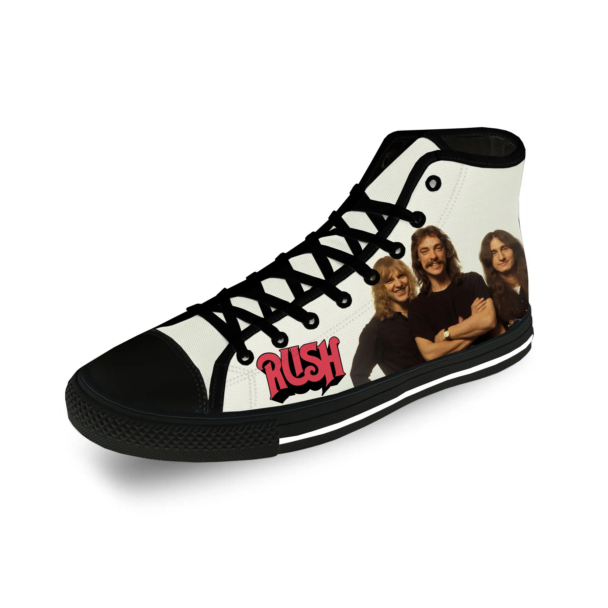 

Высокие кроссовки Rush Band для мужчин и женщин, повседневная холщовая обувь с 3D принтом для подростков, дышащая легкая обувь для косплея