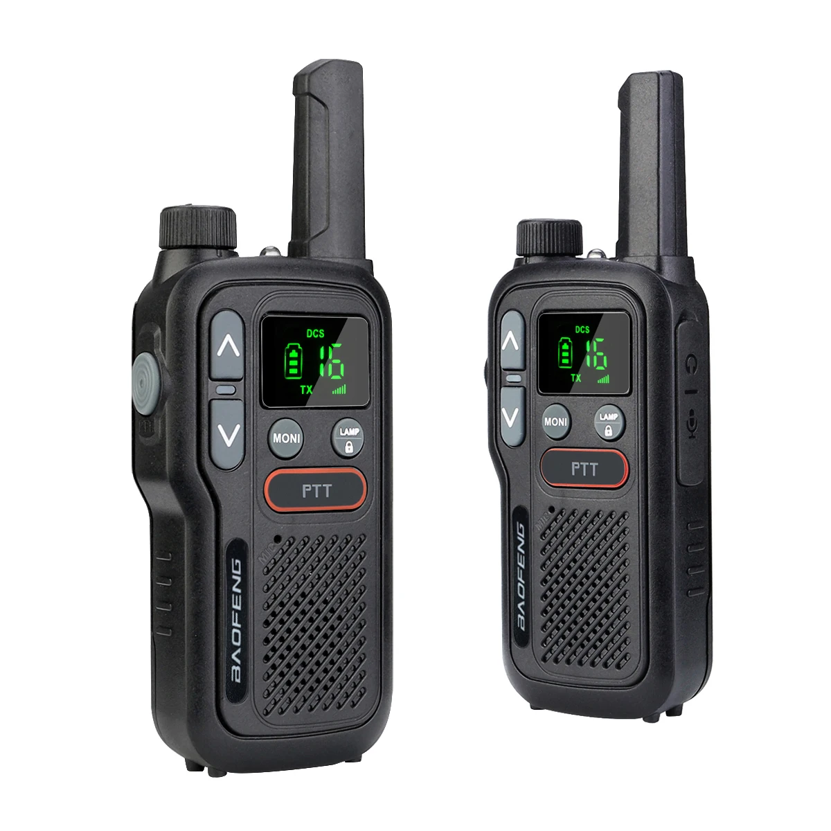 Baofeng 2 Pz Mini Walkie Talkie Pmr 446 Usb Portatile Radio Bidirezionale Dual Ptt Walkie-Talkie T18 Radio Portatile Per La Caccia Cafe
