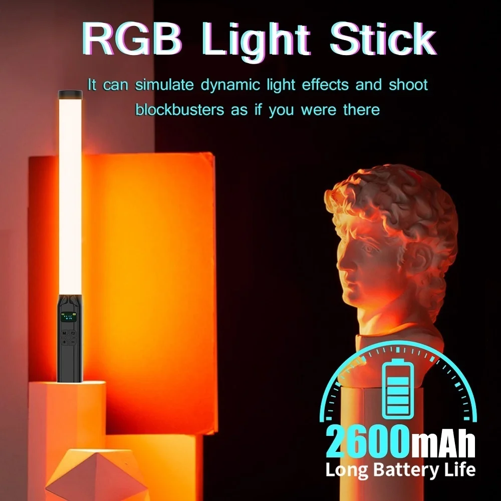 Btfoor Handheld Rgb Colorido Vara Luz 19.68 Polegada 50cm Handheld Led Varinha de Luz Cri 95 Mais 2500k-9000k Fotografia Estúdio Lâmpada - Image 2