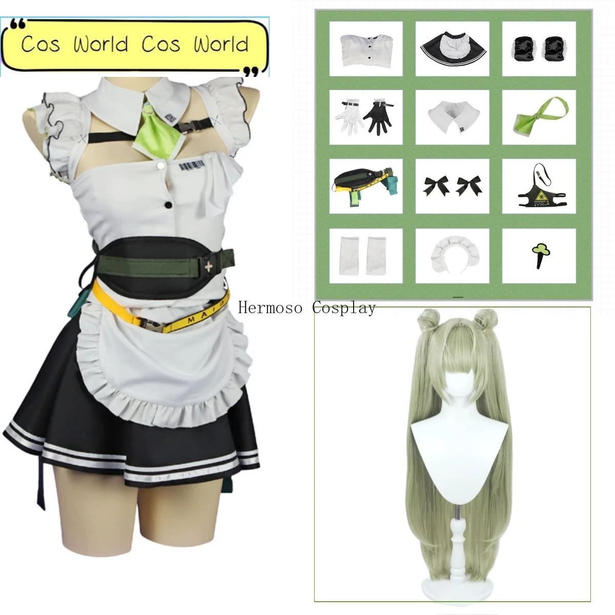 

New Soda Cosplay Costume Game GODDESS OF VICTORY: Soda NIKKE Cosplay Costume Maid Uniform Costume Wig NIKKE Women Outfit Skirt