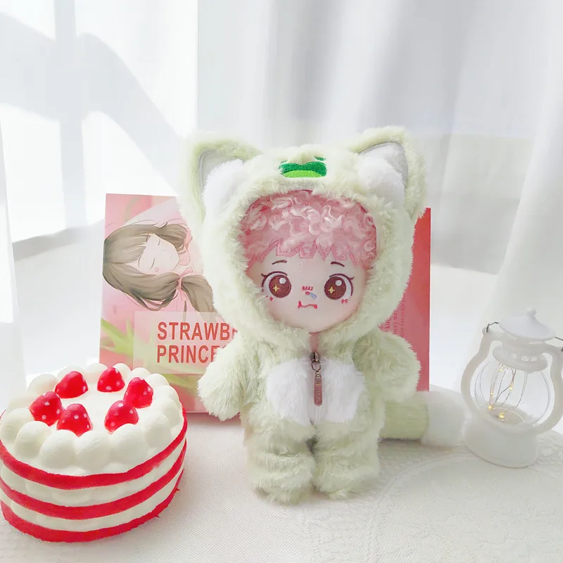 20cm Doll Clothes Shark Hoodie Cat Suit 20cm Doll Bear Jumpsuit Cotton Stuffed Dolls Clothes DIY Toys Accessory
