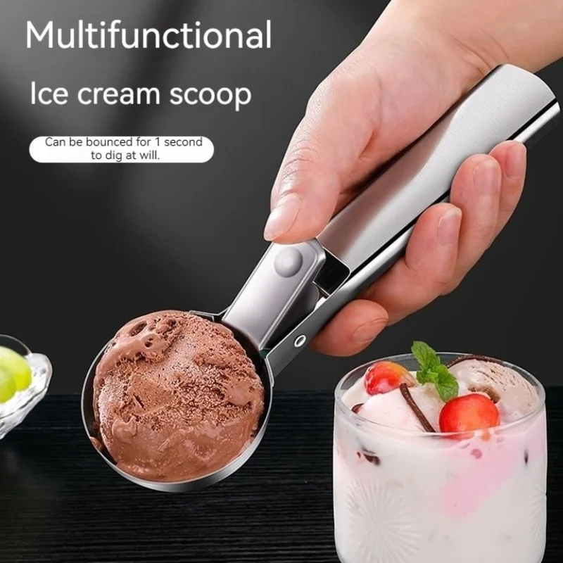 Ice Cream Scoop Ice Cream Scoop Stainless Steel Spoon Commercial Ice Cream Scoop Home Scoop Watermelon Hot Milk Scoop Artifact