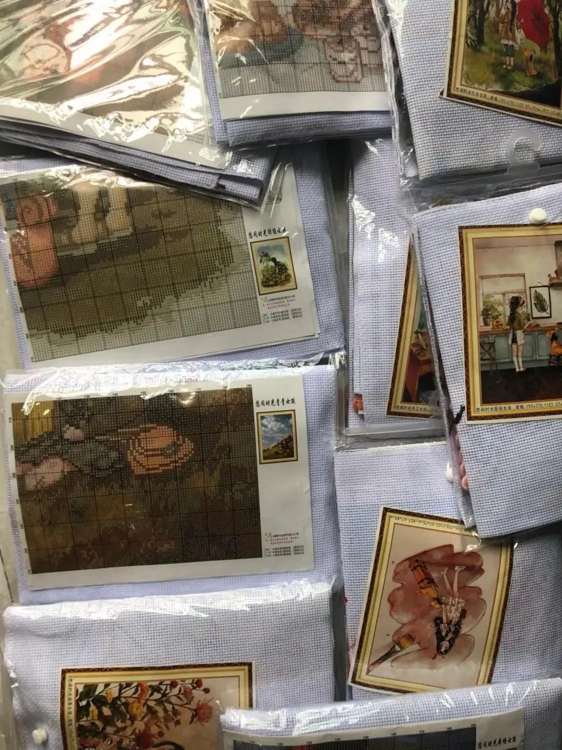54*73cm 11CT Printed Cross Stitch DIY Home Decoration Embroidery Kit Full Silk Thread New Cartoon Girl