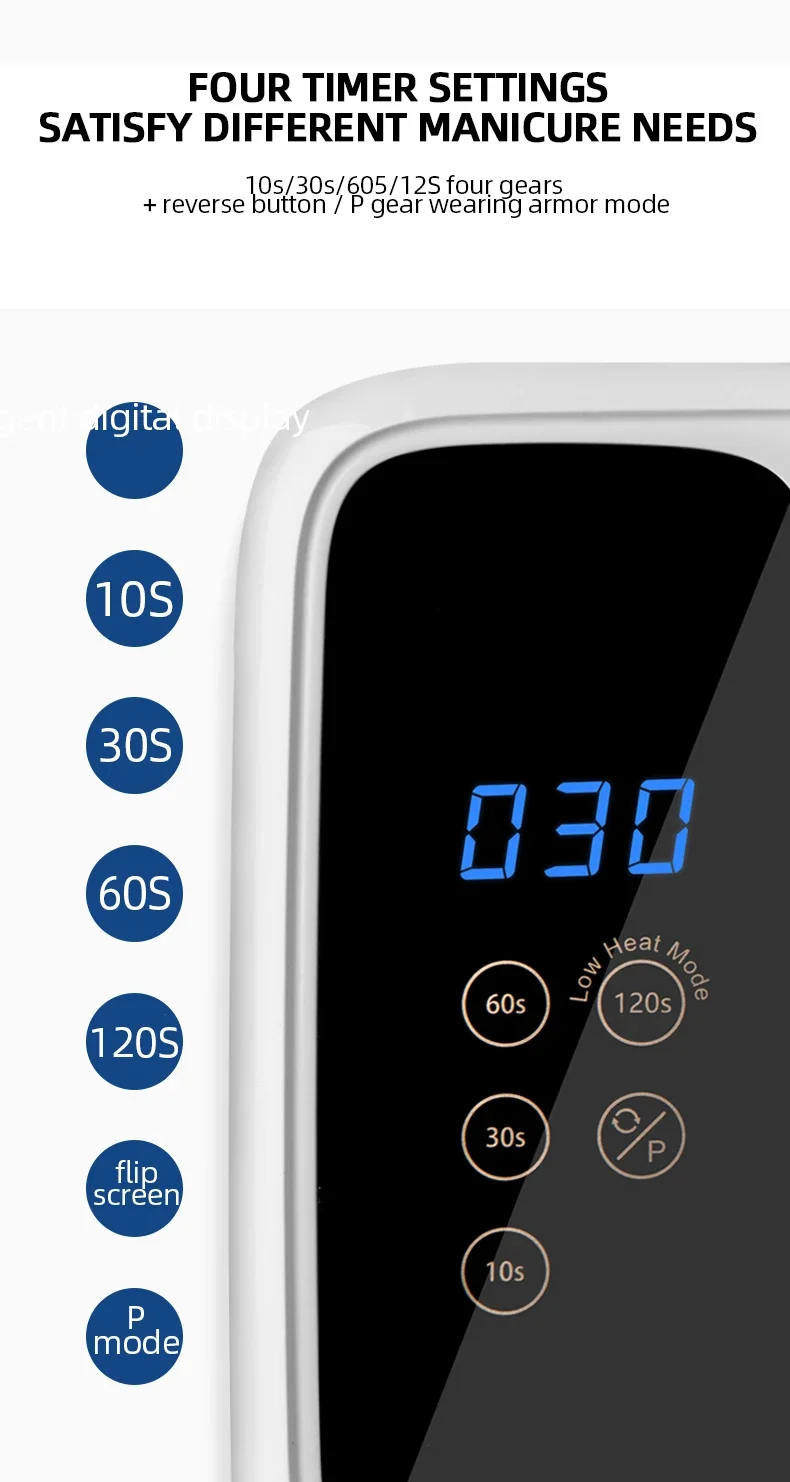 138W Rechargeable Wireless Nail UV Lamp - 69LEDS