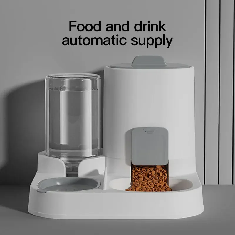 2 In 1 Cat Food Dispenser Automatic Pet Feeder Waterer Gravity Food Bowl Large Capacity Dry Food For Cats Dogs Puppies_voghion.com