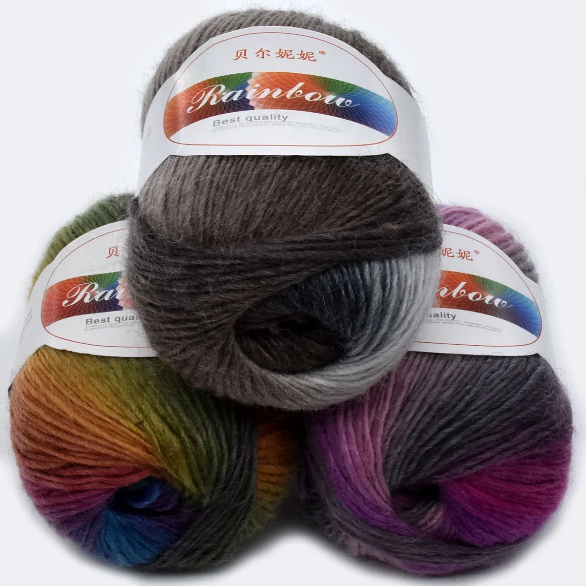 50g Rainbow Soft Yarn 70% Australian wool 30% Nylon Gradient Multi Color Yarn for Crocheting Hand Knitting DIY Yarn 140m/153yd 2
