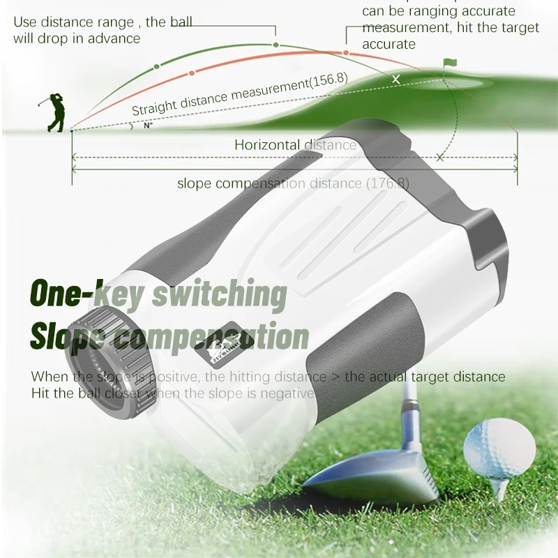 1200M Golf Rangefinder Outdoor Sports with Slope Compensate 6X Laser Ranging Monocular Distance Speed Angle Overall Measurement
