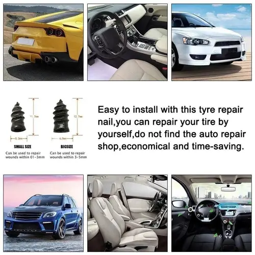 Vacuum Car Tyre Repair Rubber Nail Set Tire Screws Tubeless Repair Tools Kit for Motorcycle Truck - Image 6