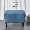 American Style Footstool Cover  Rectangle Elastic Ottoman Cover High Quality Velvet Furniture Protector Footrest Slipcover 2