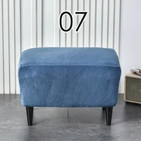 American Style Footstool Cover  Rectangle Elastic Ottoman Cover High Quality Velvet Furniture Protector Footrest Slipcover 2