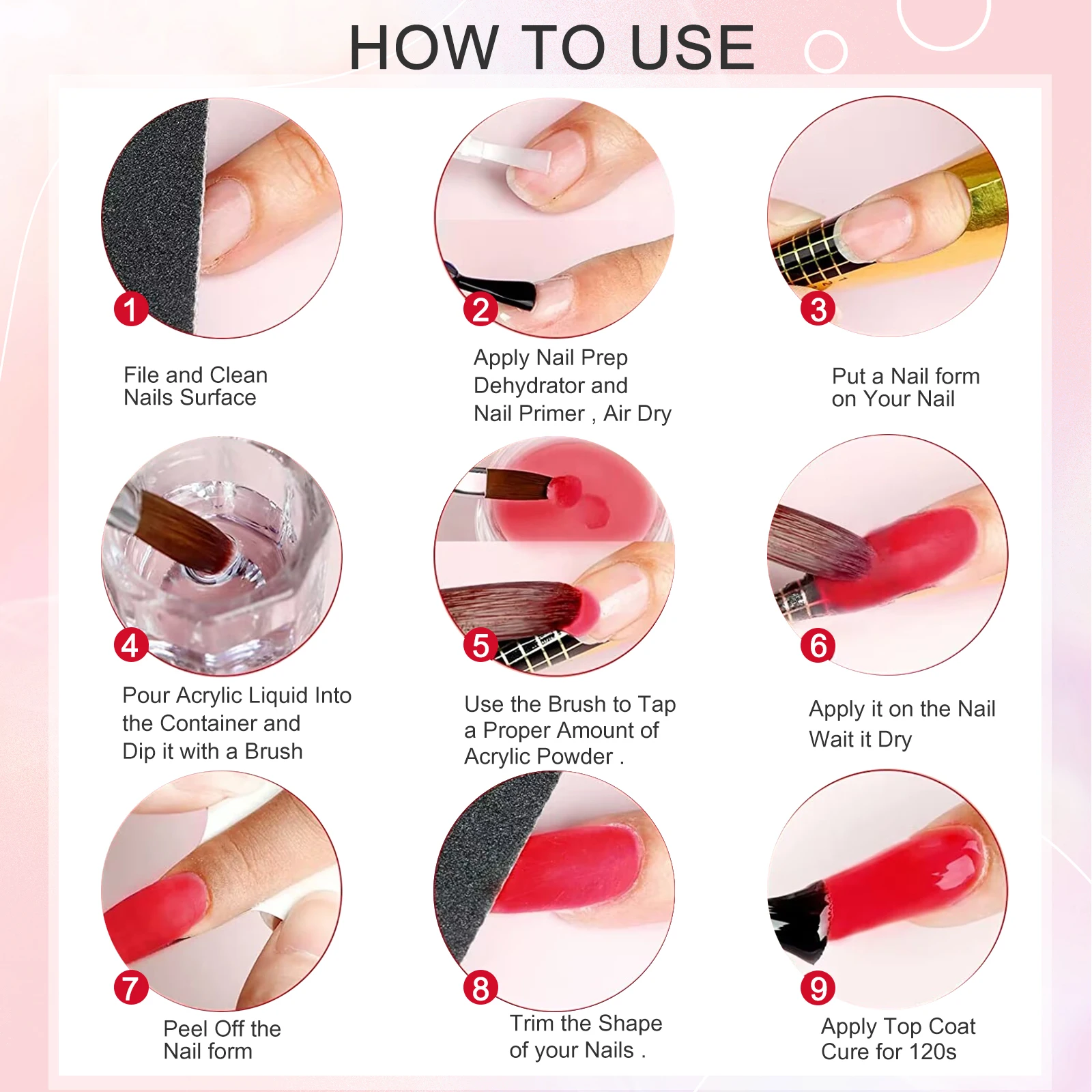 28g/Box Acrylic Powder Professional White Clear Red Nude Acrylic Nail French Manicure Powder for Acrylic Nail Extension 5