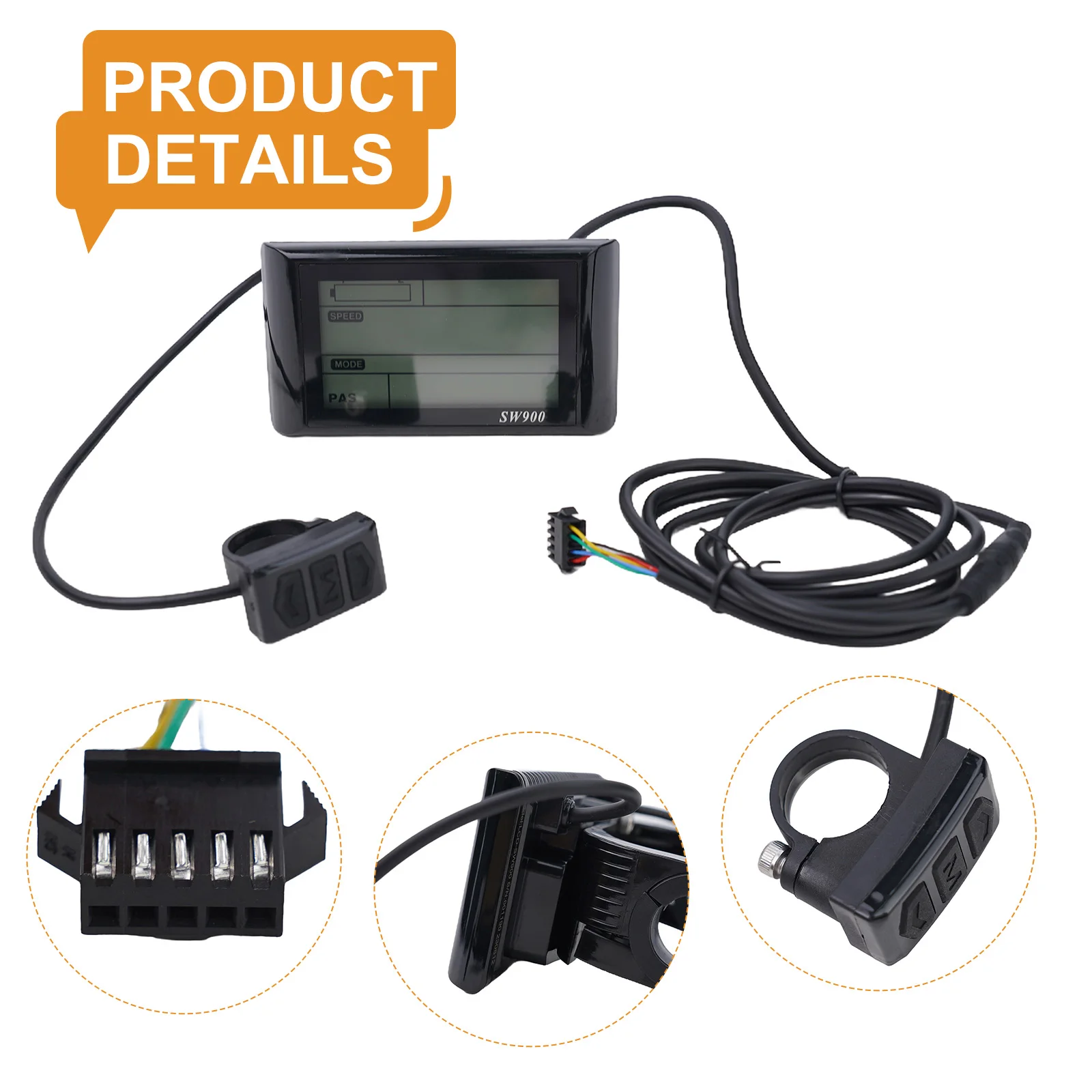 Elektrisches Fahrrad-Display, Anzeigebildschirm, Outdoor-Sport, Elektrofahrrad, LCD-Display, einfach zu bedienen, nützlich, 1 Stück, 110 x 62 mm – Detail 10